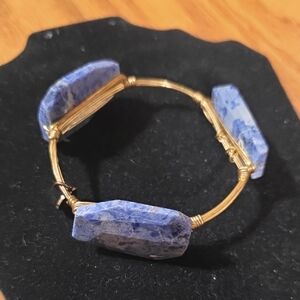Bourbon & Bowties Gold and Blue Stone Women's Bracelet